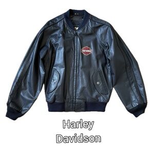 Harley-Davidson Black Men’s Leather Bomber Jacket